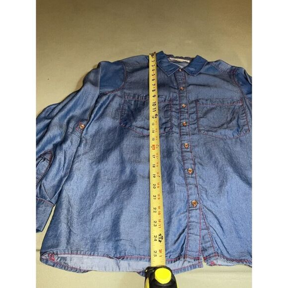 Michael Kors Womens Button Up Denim Long Sleeve Shirt Size 4 - Picture 8 of 9